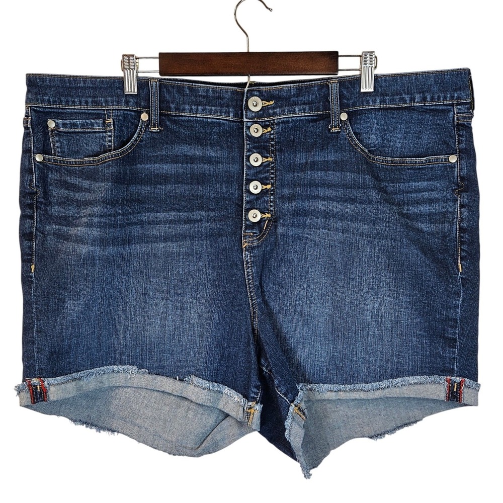 Torrid Bombshell High Rise Shorts 24 Plus Size Button Fly Cuffed Curvy Jorts